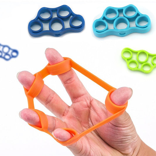 Silicone tubing fingers in orange and other colors, designed for finger muscle strengthening and flexibility.
