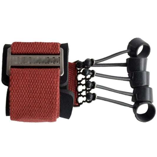 Finger Trainer Extensor Exerciser with adjustable strap and elastic resistance bands for hand strength training.